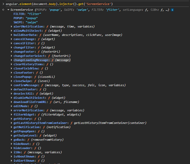 `Console do navegador com comando`